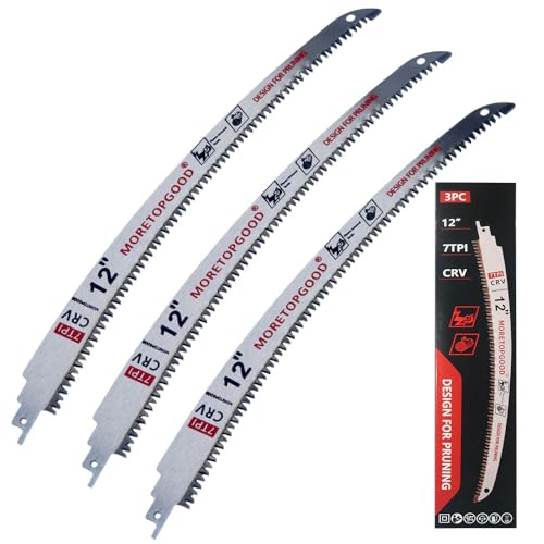 12¡± Arc Edge Reciprocating Saw Blade, 7TPI Japanese Teeth with Curved Edge Wood Pruning Saw Blades for Tree Trimming, Wood Cutting (3 Pack)