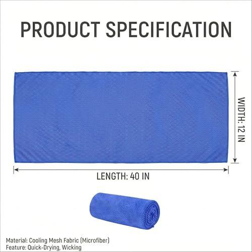 Cooling Towels - 4 Packs Lightweight Soft Breathable Towels for Neck & Face - Light Blue, Red, Orange & Green