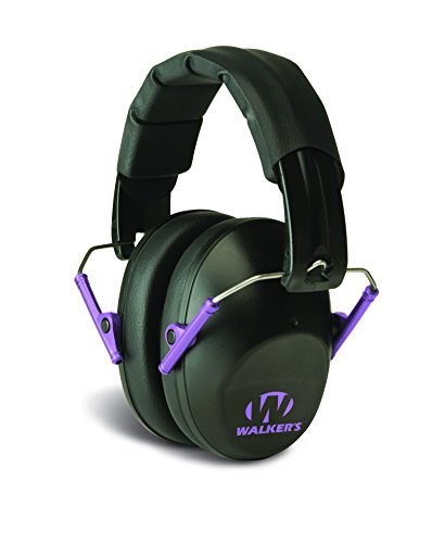Lightweight Foldable Hearing Protection Earmuffs - 22 dB Noise Reduction - Black/Purple