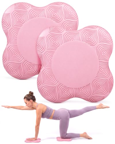 Yoga Knee Pads - Non-Slip TPE Cushion for Pilates & Exercise - Pink