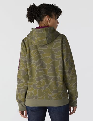 Carhartt Women's Relaxed Fit Midweight Logo Sleeve Sweatshirt - Dusty Olive Camo, Small