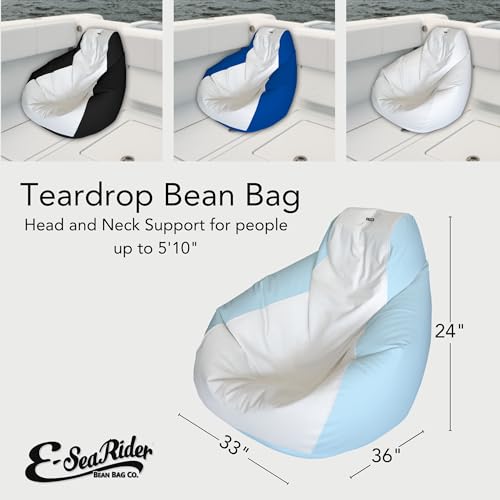 Teardrop Marine Beanbag - Medium - White/Grey