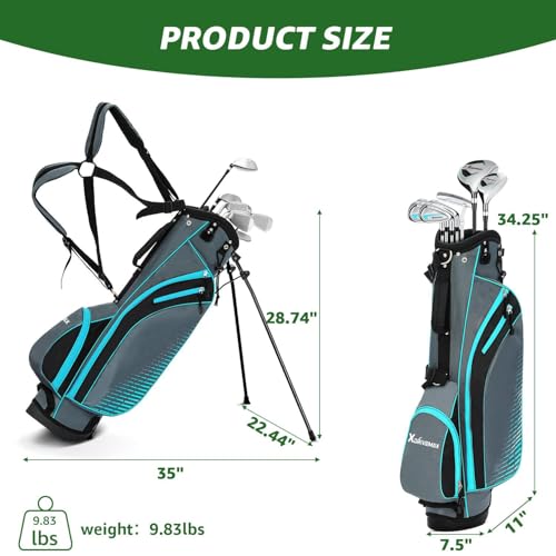 Complete Golf Club Set for Men & Women - 8-Piece Right Light Blue