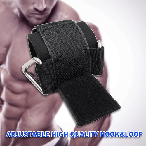 Padded Wrist Cuffs for Cable Machines - Adjustable Size L (6.7"-7.7") - Black