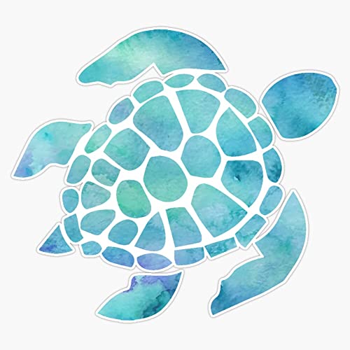 Sea Turtle Watercolor Vinyl Bumper Sticker - 5" Durable Decal