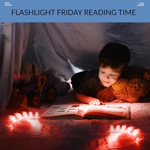 50 Pcs Red Finger Lights - LED Flashlights for Kids Parties