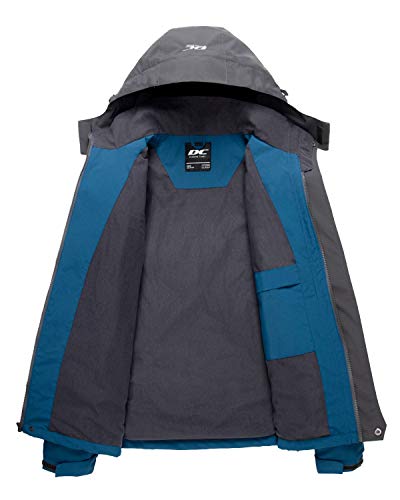 Diamond Candy Men's X-Large Dark Blue Waterproof Hooded Rain Jacket