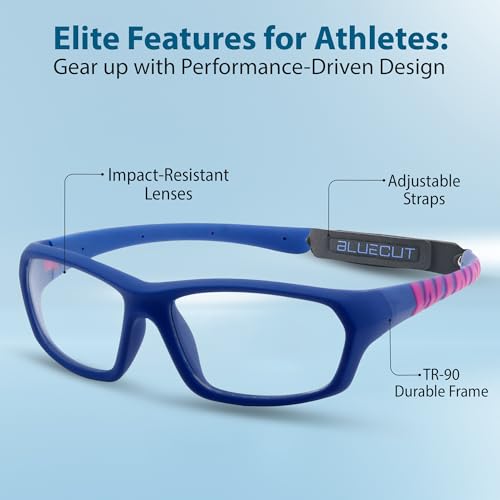 BLUE CUT Sports Protection Goggles, Anti-Fog Lenses Safety Glasses for Basketball, Pickleball and All Outdoor Sports