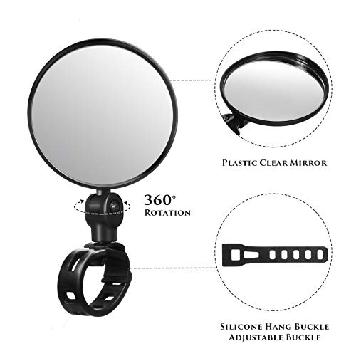 Adjustable 360° Rotatable Bicycle Mirrors - 2 Pack