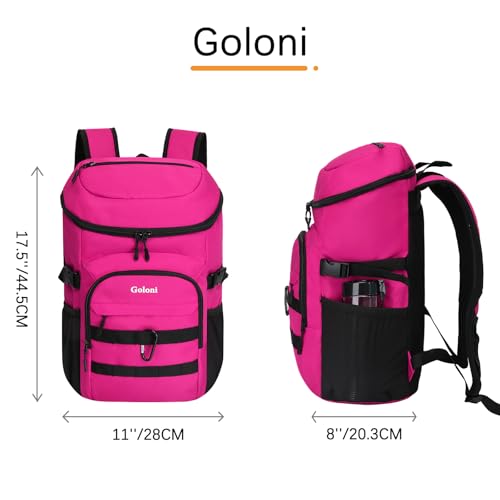 Pink Insulated Cooler Backpack Leak-Proof Portable Food & Drink Bag for Camping & Travel