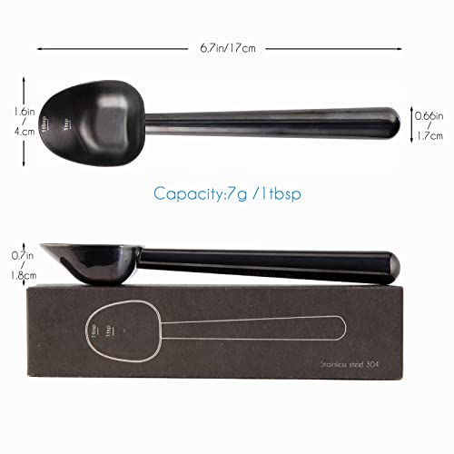 Easyworkz Gunmetal Black 7g Stainless Steel Long Hollow Coffee Scoop