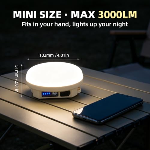Vcwtty Rechargeable Camping Lantern 3000LM, Magnetic & Water-Resistant, Cool White - Variation 1