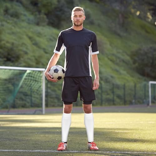 Grevosea 2 Pairs Shin Guard Sleeves, Pre Cut Soccer Sleeve Socks