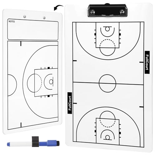 Basketball Coaching Clipboard - Double-Sided Dry Erase Board with Marker Holder