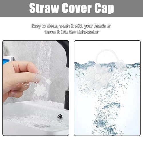 Straw Covers for Stanley Cups - 4 PCS Colorful Flower Design