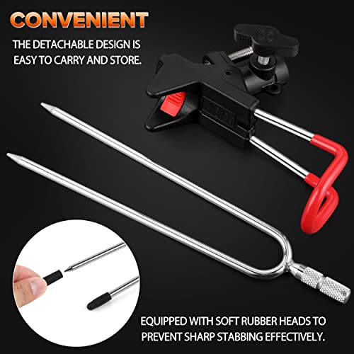 PLUSINNO 1 Pack Fishing Rod Holders with 360° Adjustable Angles - Red & Black