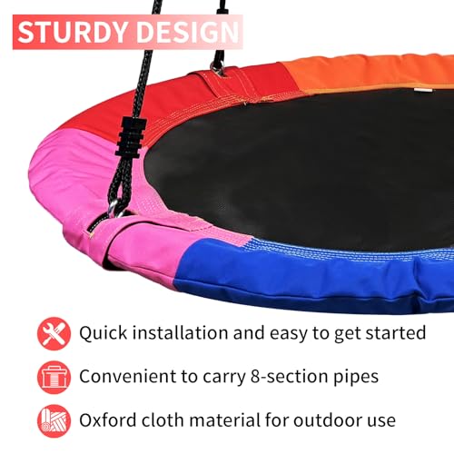 Xapigo 40 Inch Multicolor Tree Swing for Kids & Adults, Heavy Duty 900D Fabric