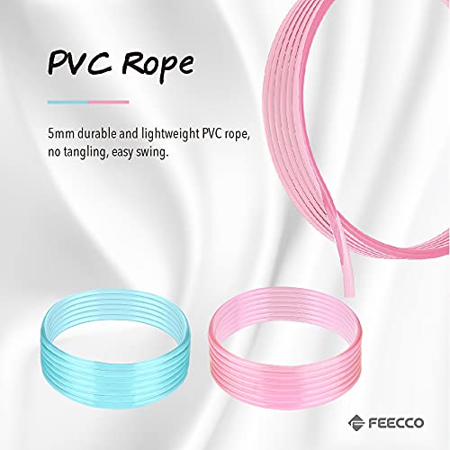 Jump Rope for Kids - Adjustable Length, Pink & Blue - Hot Pink