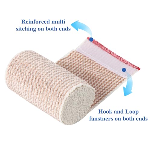 6-Pack Elastic Compression Bandage Wraps for Legs & Arms