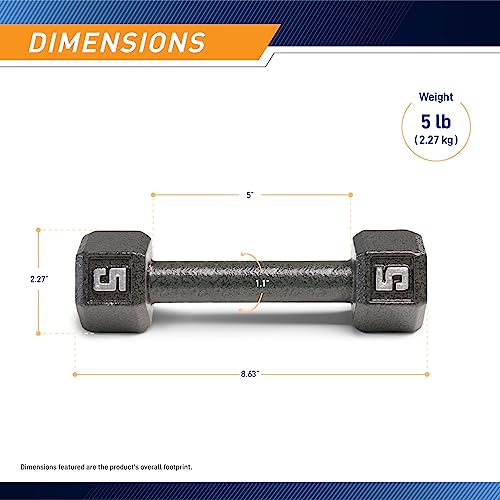 Marcy 5lb Cast Iron Hex Dumbbell - Space-Saving Home Workout Equipment