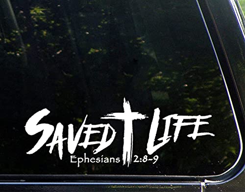 Christian Vinyl Decal - Saved Life Body Bumper Sticker 11x4"