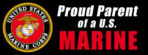 Proud Parent of a Marine Bumper Sticker - 3x9 Inch Vinyl Decal