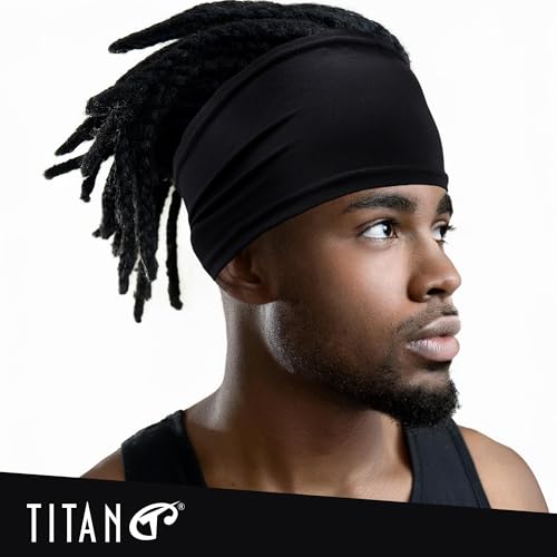 Spandex Dreadlocks Braids Band - Stretch Headband for Locs - Black