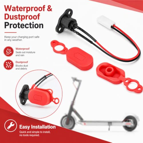 Silicone Charging Port Cover for Electric Scooter - Waterproof Protection