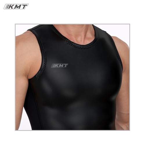 KMT 2mm Neoprene Wetsuit Vest Men, Black XL - Sleeveless Windproof Water Top
