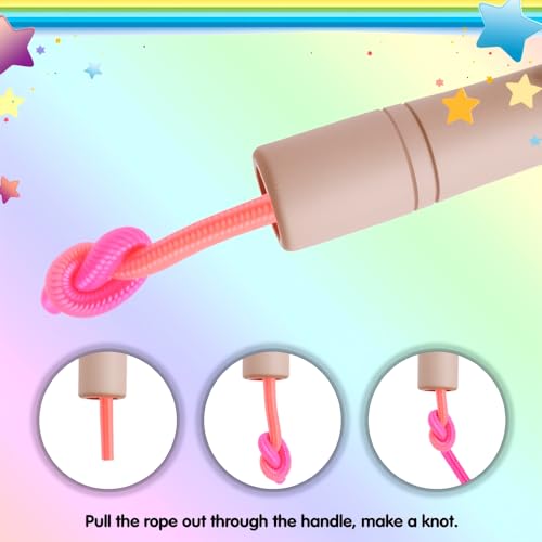 Rainbow Jump Rope for Kids - Adjustable 8.5FT Nylon Skipping Rope