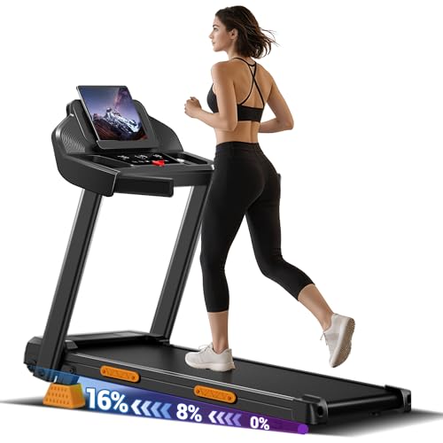 16% Incline Treadmill for Home | 400LBS Capacity, Foldable