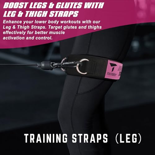 TAVIEW Adjustable Neoprene Thigh & Ankle Resistance Bands with 2D-Rings – 1 Pair for Leg & Glute Workout