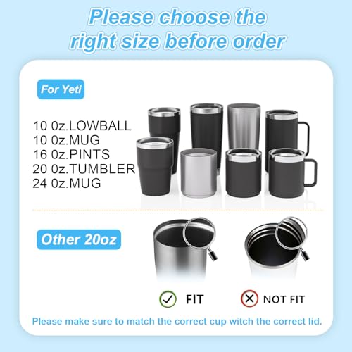 4 Pack 20 oz Tumbler Replacement Lids with Magnetic Slider - BPA Free