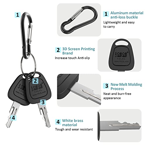 Golf Cart Ignition Keys for EZGO 1976-Up - Black 1 Pack
