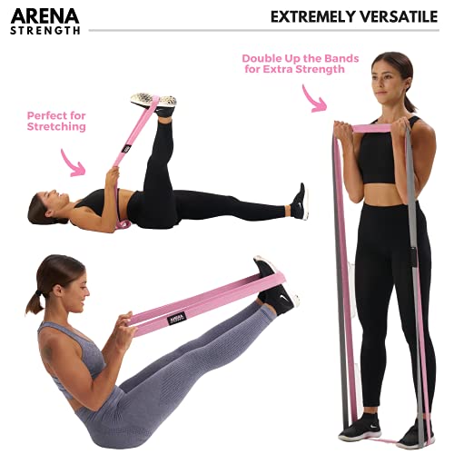 Arena Strength Long Fabric Resistance Bands Set of 4 - Full Body Workout Equipment