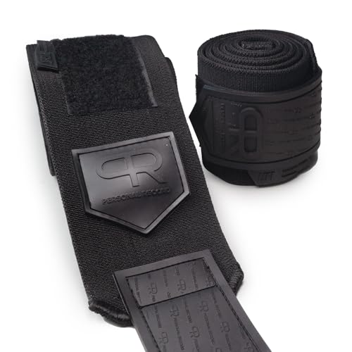 Elbow Wraps for Weightlifting - Heavy Duty, 25% More Elasticity, All Black