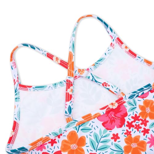 Girls One-Piece Swimsuit with Adjustable Straps - Sizes 4T-12