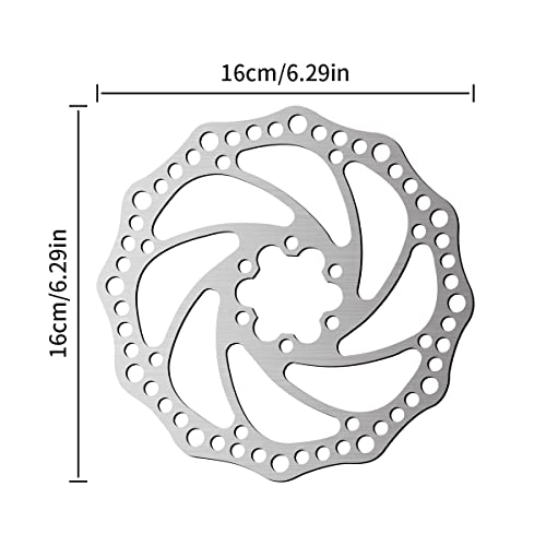 160mm Stainless Steel Disc Brake Rotors with 6 Bolts - 2 Pcs