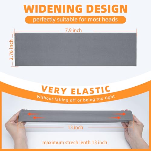 Elastic Non-Slip Headbands for Women - 8PCS Set in Black, White, Light Gray