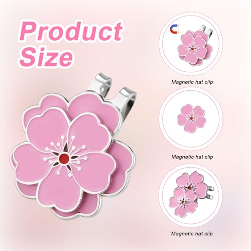 Magnetic Golf Ball Marker with Hat Clip - Flower Design