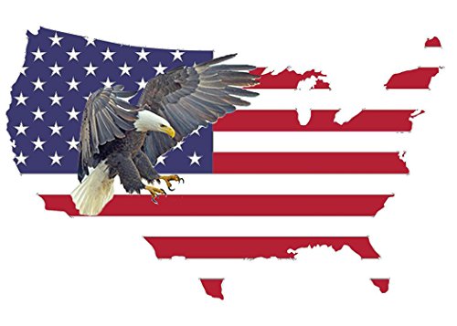 American Eagle Car Decal - USA Flag Vinyl Sticker 3x5