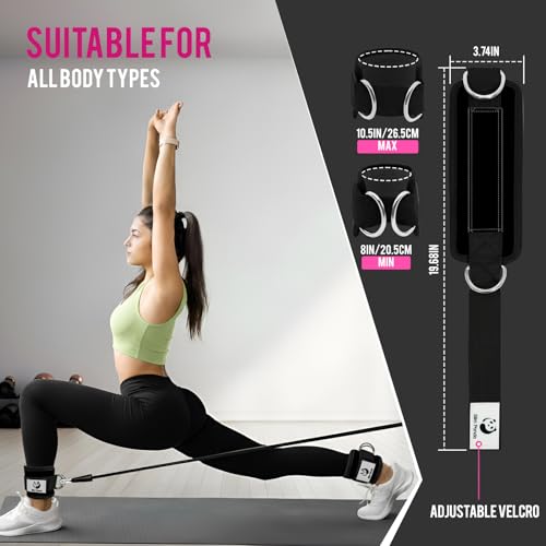Adjustable Ankle Strap for Cable Machine - Black Single