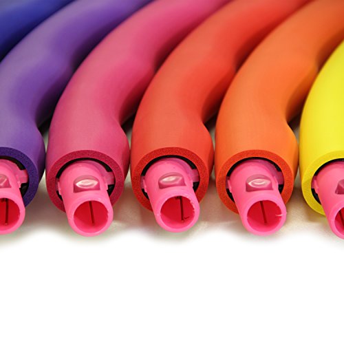 Weighted Hula Hoop for Weight Loss - 5 Pound Large, Rainbow Colors