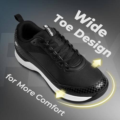 Extra Wide Spikeless Golf Shoes for Men - 9.5 Wide / Black