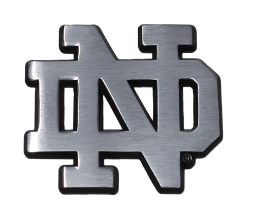 Notre Dame Brushed Metal Auto Emblem - Officially Licensed