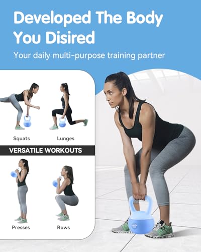 Soft Kettlebell - 10 LB Anti-Slip Grip for Safe Workouts - Blue