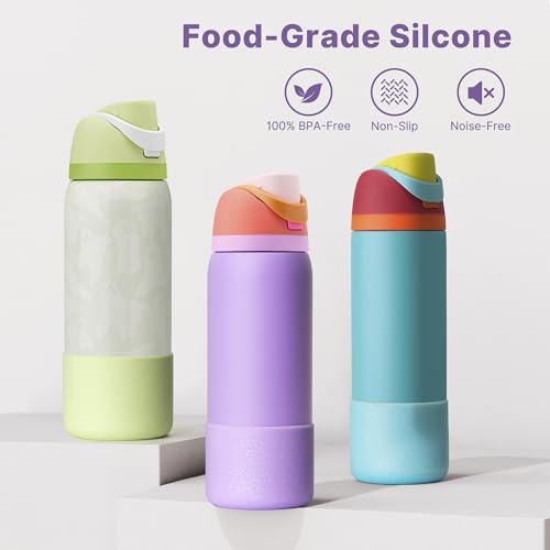 Silicone Water Bottle Boot for Owala 24oz - Glitter Purple
