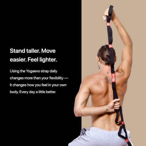 Stretching Strap with Loops for Physical Therapy - Black