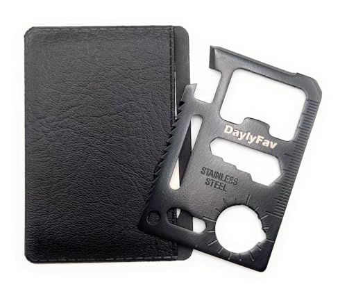11-in-1 Stainless Steel Credit Card Multitool - Compact Everyday Carry Tool