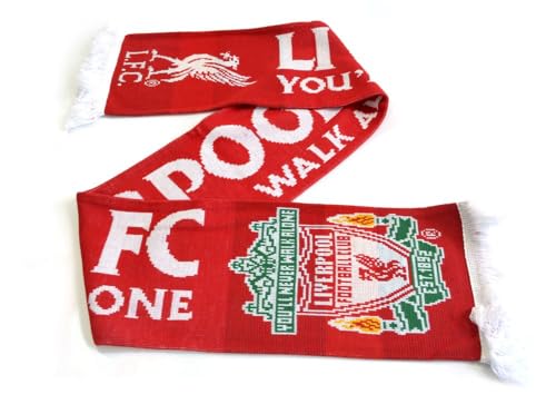 Liverpool FC Authentic Knit Scarf - 100% Acrylic, 132cm